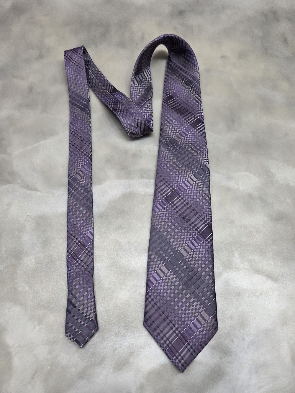 Calvin Klein Purple Woven Print Silk Tie